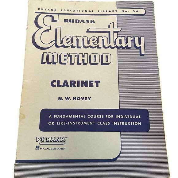 Rubank Elementary Method For Clarinet No. 34 Vintage Sheet Music N.W. Hovey The - Picture 1 of 3